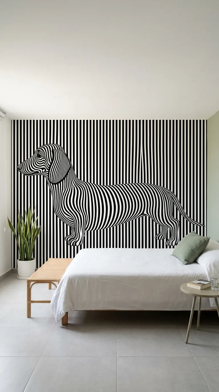 Op Dog – Mural Perro Op Art - papel de colgadura Hot Dog Walls