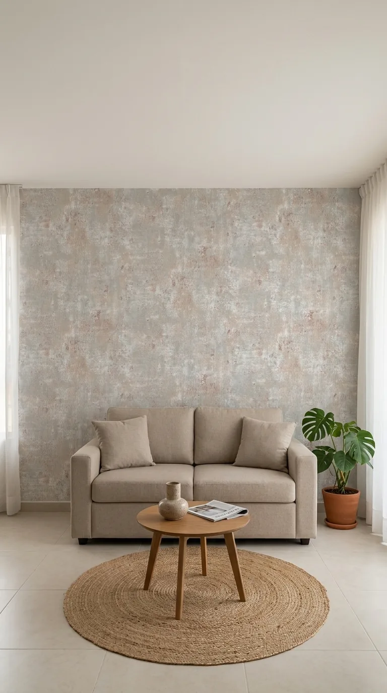 Concreto Gris Oro Rosa – Papel Tapiz Texturizado