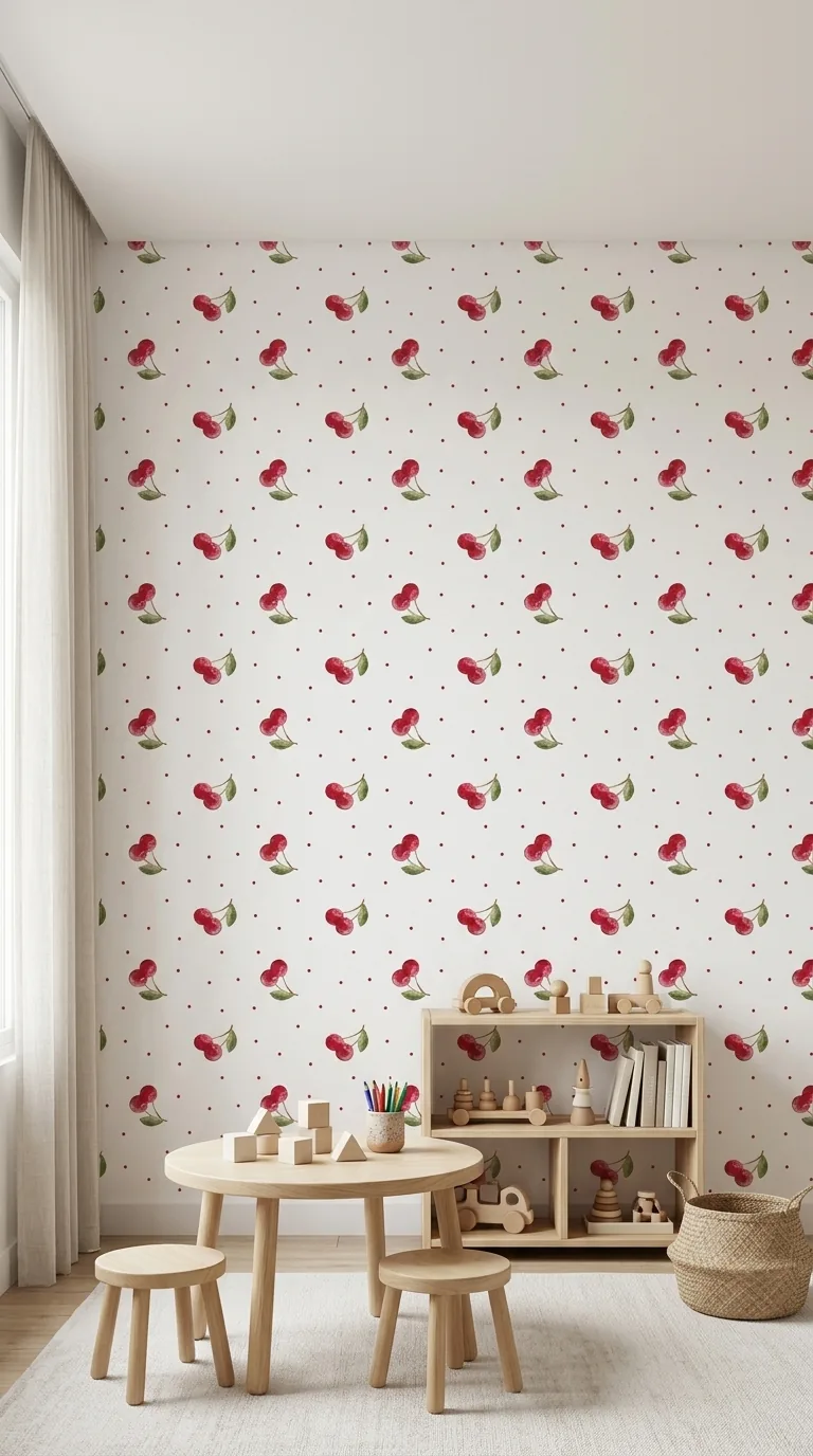 Cherries – Papel Tapiz Infantil - papel de colgadura Hot Dog Walls