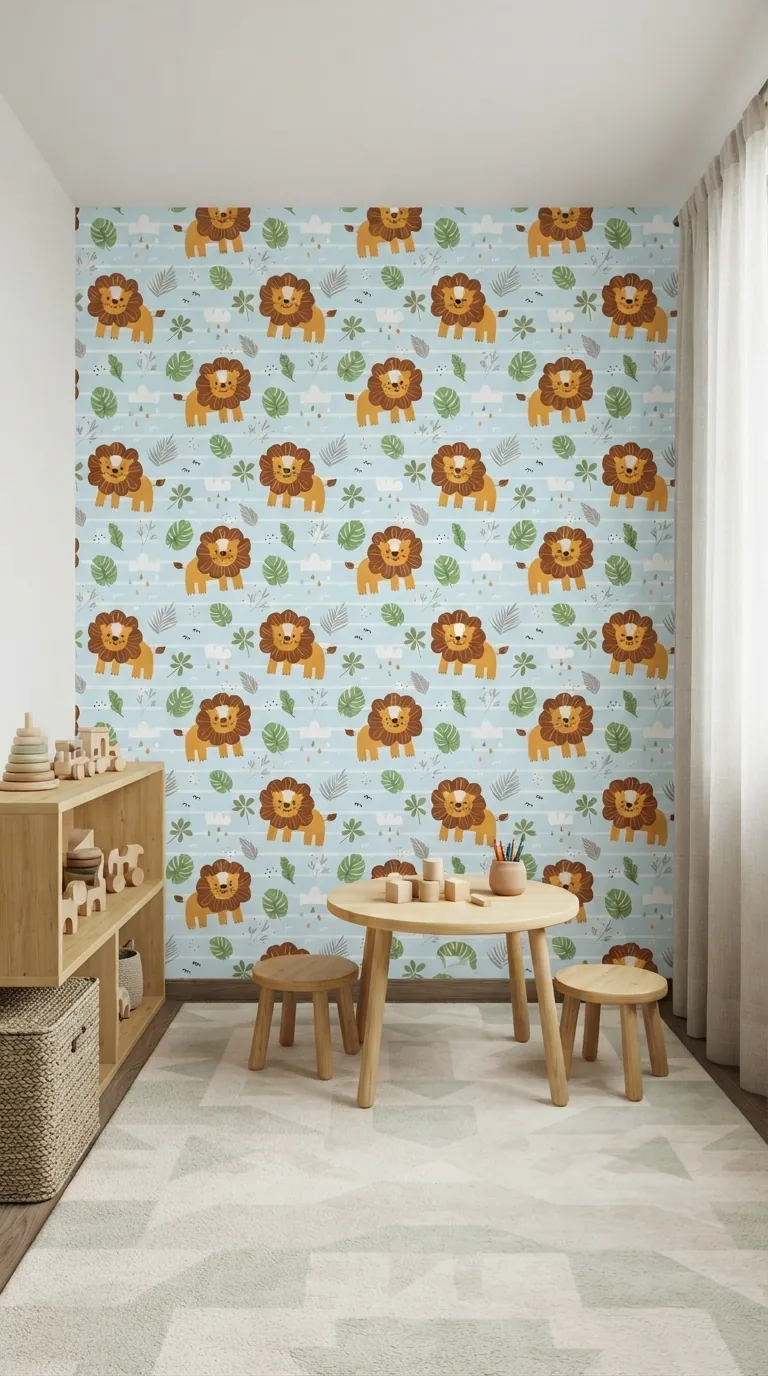 Leones – Papel Tapiz Infantil - papel de colgadura Hot Dog Walls