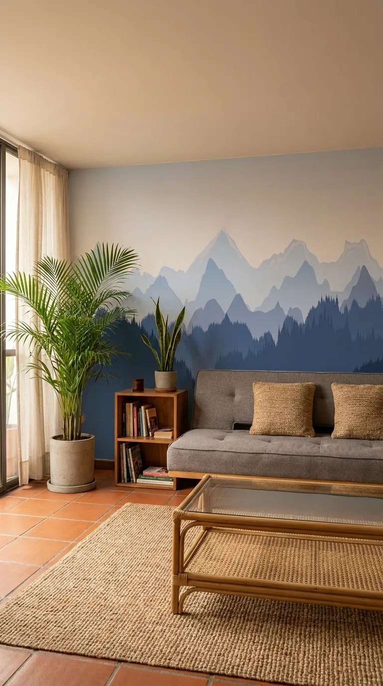 Montañas en Blue – Mural Botánico